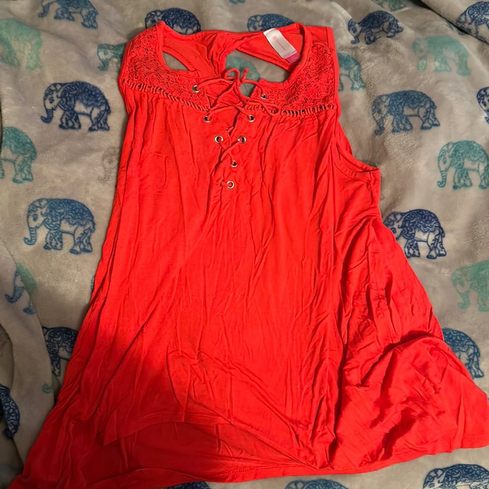 Worn a few times. Red tank top from No Boundaries. Size L/G (11-13)